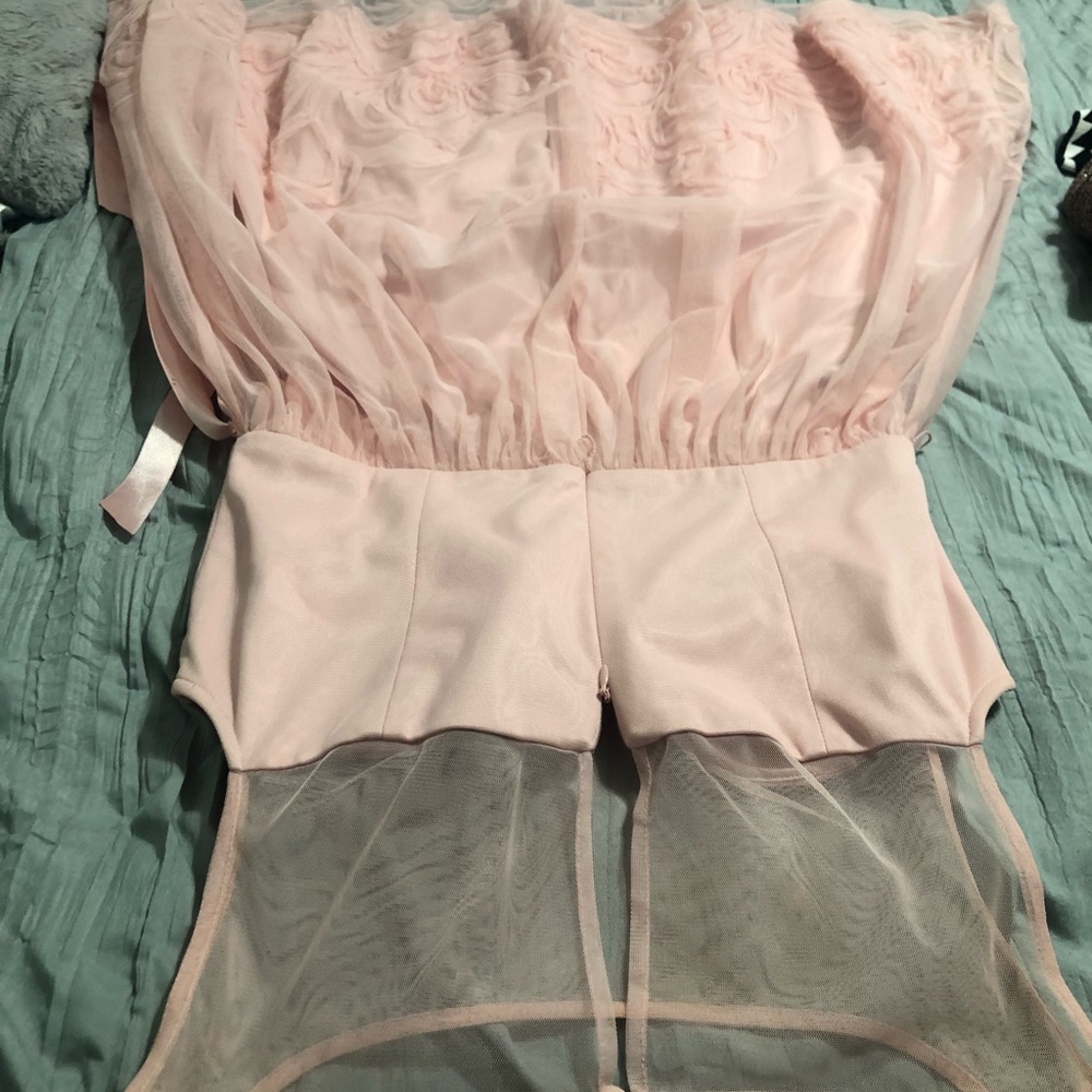 David's Bridal Pink Strapless Dress